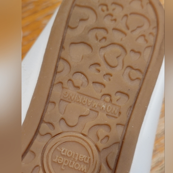 Wonder Nation Kids Off White Dress Shoes with Bow Nwot Size 1 - Picture 7 of 8